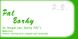 pal borhy business card